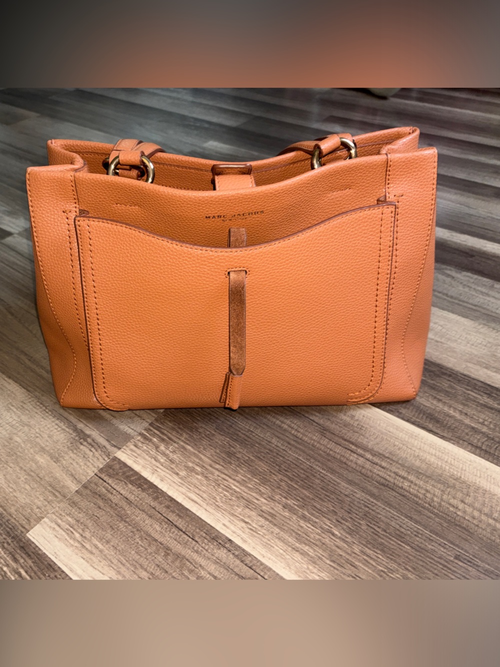 Marc Jacobs Orange Pebbled Leather Shoulder Bag